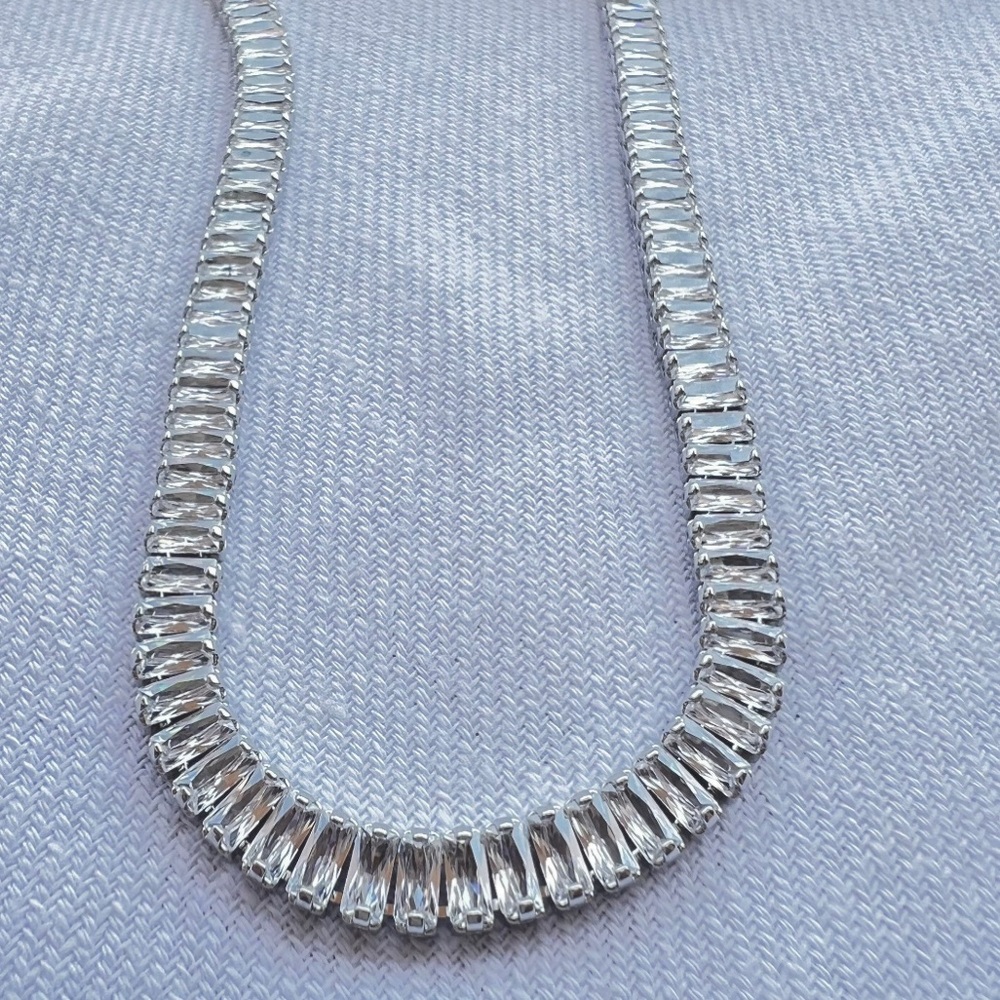 White gold plated tennis choker - Picture 3 of 4